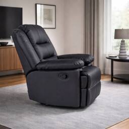 SquareBoxx Mapleton Recliner Armchair in Black - thumbnail 2