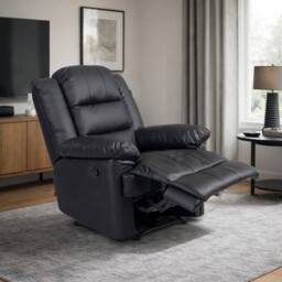 SquareBoxx Mapleton Recliner Armchair in Black - thumbnail 3