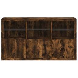 Berkfield Home Sideboard with LED Lights Smoked Oak 181.5x37x100 cm in Brown - thumbnail 6