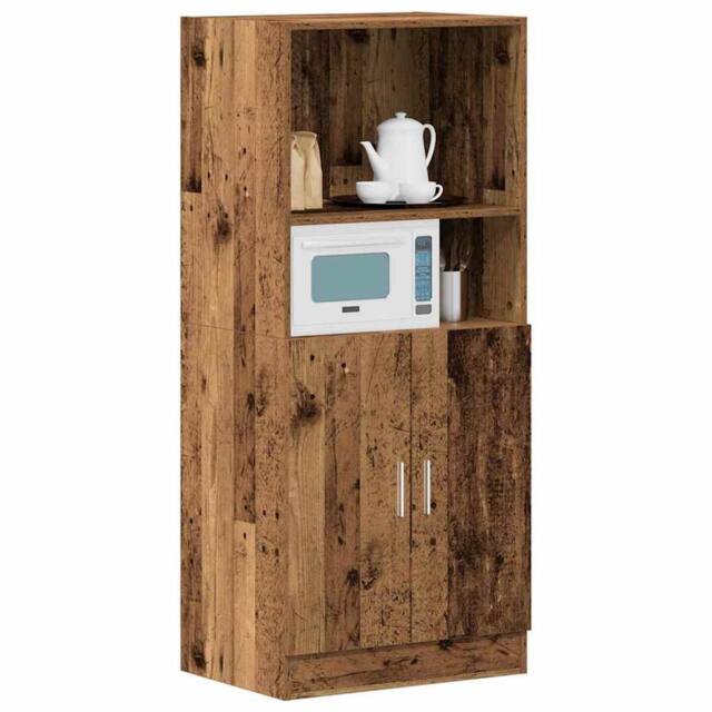 Berkfield Home Kitchen Cabinet Old Wood 57x41.5x131.5 cm Engineered Wood in Brown - image 1