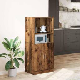 Berkfield Home Kitchen Cabinet Old Wood 57x41.5x131.5 cm Engineered Wood in Brown - thumbnail 2
