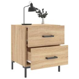 Berkfield Home Modern Bedside Cabinets 2 pcs Sonoma Oak 40x35x47.5 cm Engineered Wood in Brown - thumbnail 1