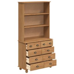 Berkfield Home Hutch 'ASKIM'Honey Brown 91x40x183 cm Solid Wood Pine - Size: 91 x 40 x 183 cm - thumbnail 7