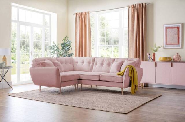 The Great Sofa Company Ailis 1 Corner 2 Faro Soft Pink in Dusty Pink - image 1