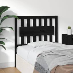 Berkfield Home Beautiful Bed Headboard Black 95.5x4x100 cm Solid Wood Pine - thumbnail 4