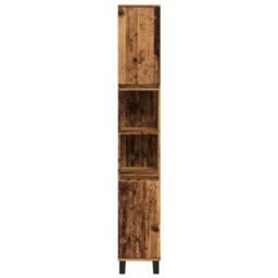 Berkfield Home Classic Bathroom Cabinet Old Wood 30x30x190 cm Engineered Wood in Brown - Size: 30 x 30 x 190 cm - thumbnail 4