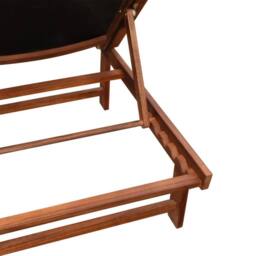 Berkfield Home Sun Loungers 2 pcs with Table Solid Acacia Wood & Textilene in Brown - thumbnail 6