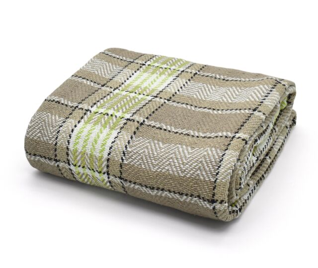 Velosso Ultra-Soft Weave Cotton Twill Throw Blanket - Machine Washable in Natural - Size: 75 cm x 100 cm