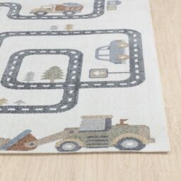 Livabliss Lilian - Kids Beige Grey Orange Blue Washable Rug for Children's Rooms - Size: 80 cm x 150 cm - thumbnail 5