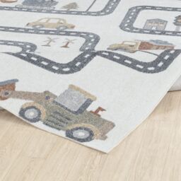 Livabliss Lilian - Kids Beige Grey Orange Blue Washable Rug for Children's Rooms - Size: 80 cm x 150 cm - thumbnail 4