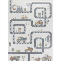 Livabliss Lilian - Kids Beige Grey Orange Blue Washable Rug for Children's Rooms - Size: 80 cm x 150 cm - thumbnail 2