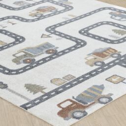 Livabliss Lilian - Kids Beige Grey Orange Blue Washable Rug for Children's Rooms - Size: 80 cm x 150 cm - thumbnail 6