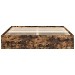 Berkfield Home Bed Frame Smoked Oak 200x200 cm in Brown - thumbnail 4