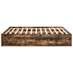 Berkfield Home Bed Frame Smoked Oak 200x200 cm in Brown - thumbnail 6