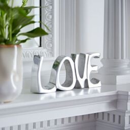 Paper High Reclaimed Metal Love Sign in Silver - thumbnail 1