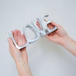 Paper High Reclaimed Metal Love Sign in Silver - thumbnail 2