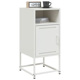 Berkfield Home Bedside Cabinets 2 pcs White 36x39x78 cm Steel - Size: 36 x 39 x 78 cm - thumbnail 4