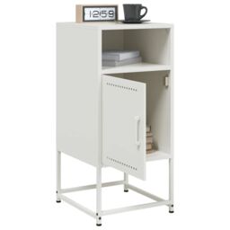 Berkfield Home Bedside Cabinets 2 pcs White 36x39x78 cm Steel - Size: 36 x 39 x 78 cm - thumbnail 3