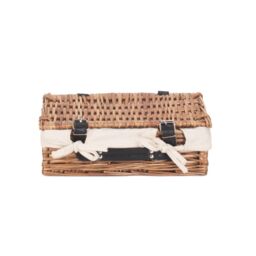 Red Hamper Wicker Small Packaging Cotton Lined Basket in White - thumbnail 2
