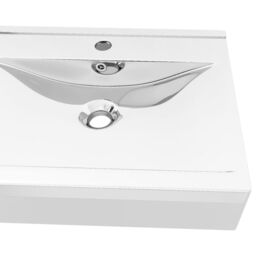 Berkfield Home Wash Basin with Overflow 60x46x16 cm Ceramic Silver - Size: 60 x 46 x 16 cm - thumbnail 5