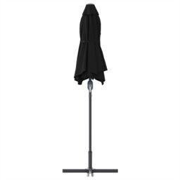 Berkfield Home Garden Parasol Black 380 x 196 x 235 cm Powder-coated steel - thumbnail 7