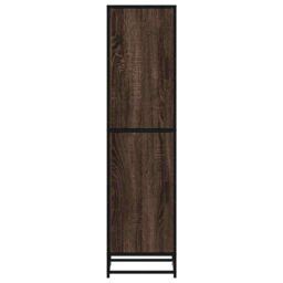 Berkfield Home Highboard Brown Oak 35.5x35x139 cm Engineered Wood & Metal - thumbnail 4