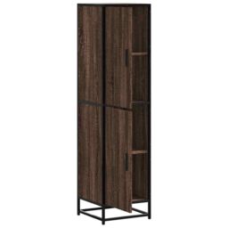 Berkfield Home Highboard Brown Oak 35.5x35x139 cm Engineered Wood & Metal - thumbnail 5