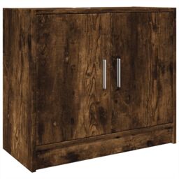 Berkfield Home Sink Cabinet Smoked Oak 63x29x55 cm Engineered Wood in Brown - Size: 63 x 29 x 55 cm - thumbnail 2