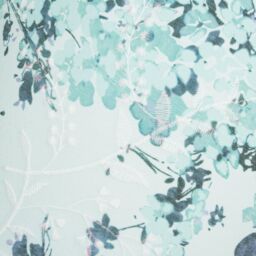 Happy Homewares Contemporary Duck Egg & Emerald Green Floral Fabric Shade with Inner Lining in Duck Egg Blue - Size: 12 inches - thumbnail 3