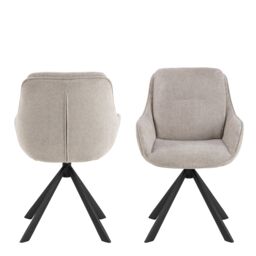 Furniture To Go Carrie Swivel Dining Chair in Sand Set of 2 in Light Grey - thumbnail 2