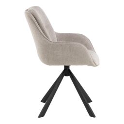 Furniture To Go Carrie Swivel Dining Chair in Sand Set of 2 in Light Grey - thumbnail 3