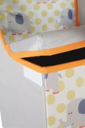 Orsina Elephant Design Kids Storage Seat, Easy to Maintain Children Bedroom Seat, Adjustable Playroom Seat in Grey - thumbnail 4