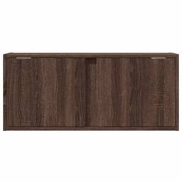 Berkfield Home TV Wall Cabinet with LED Lights Brown Oak 80x31x35 cm - Size: 80 x 31 x 35 cm - thumbnail 6