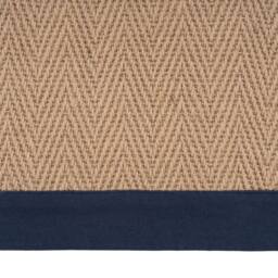 Kukoon Beige Natural Jute Herringbone Pattern Non Slip Navy Border Rug - Size: 120 cm x 170 cm - thumbnail 5