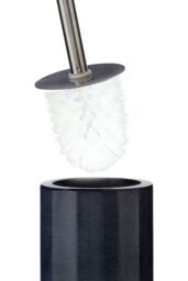 Orsina Dark Grey Toilet Brush, Marble Effect Lavatory Brush, Bathroom Toilet Scrubber Brush For Modern Interiors - thumbnail 3