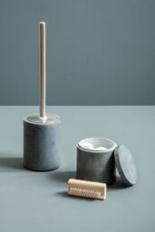 Orsina Dark Grey Toilet Brush, Marble Effect Lavatory Brush, Bathroom Toilet Scrubber Brush For Modern Interiors - thumbnail 2