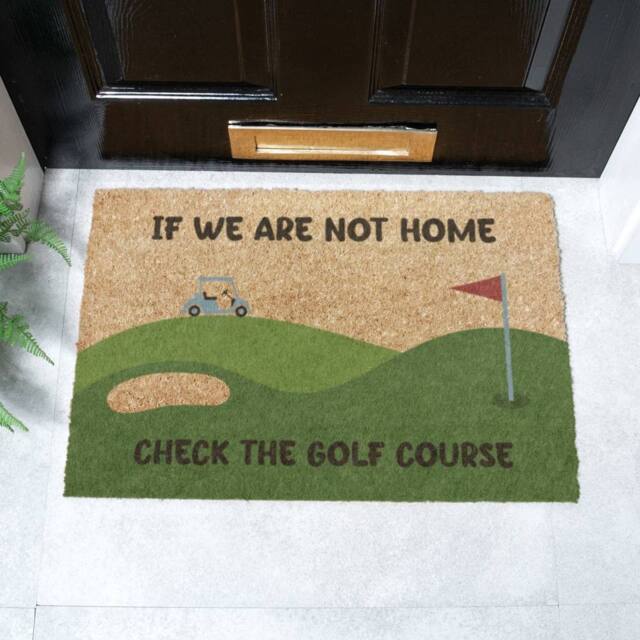 Artsy Mats Check The Golf Course Doormat (60 x 40cm) in Brown - Size: 40 cm x 60 cm - image 1