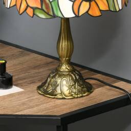 Wyld Haus Limbaka Orange Sunflower Stained Glass Table Lamp - thumbnail 9