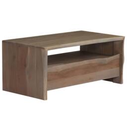 Berkfield Home Beautiful Coffee Table Solid Acacia Wood Live Edges 90x50x40 cm Grey - Size: 90 x 50 x 40 cm - thumbnail 7