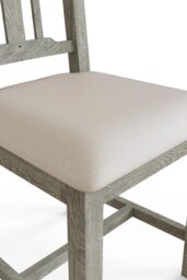 FWStyle 2x Solid Reclaimed Pine Limewashed Dining Chairs in Grey - thumbnail 3