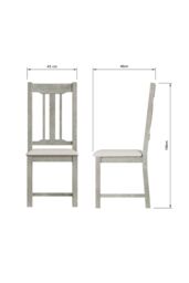 FWStyle 2x Solid Reclaimed Pine Limewashed Dining Chairs in Grey - thumbnail 6