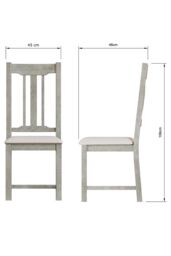 FWStyle 2x Solid Reclaimed Pine Limewashed Dining Chairs in Grey - thumbnail 5