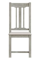FWStyle 2x Solid Reclaimed Pine Limewashed Dining Chairs in Grey - thumbnail 2