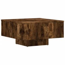 Berkfield Home Premium Coffee Table Smoked Oak 60x60x31.5 cm Engineered Wood in Brown - thumbnail 3