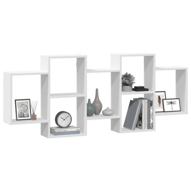 Berkfield Home Wall Shelf White 159x18x65 cm Engineered Wood - Size: 159 x 18 x 65 cm - image 1
