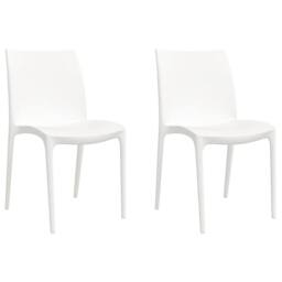 Berkfield Home Beautiful Garden Chairs 2 pcs White 50x46x80 cm Polypropylene - Size: 50 x 46 x 80 cm - thumbnail 3