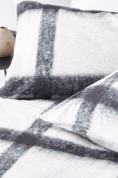 The Linen Yard Mohair Check Textured Effect Duvet Cover Set - Size: Single - thumbnail 4