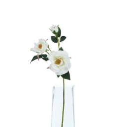 Hill Interiors The Natural Garden Collection Tea Rose Artificial Flower in White - thumbnail 4