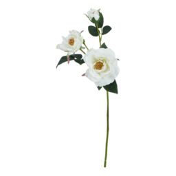 Hill Interiors The Natural Garden Collection Tea Rose Artificial Flower in White - thumbnail 1