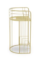 Orsina Modern Gold Finish Lounge Chair, U-Shaped Metallic Armchair, Accent Chair, Chair With Sleek Wireframe - thumbnail 3